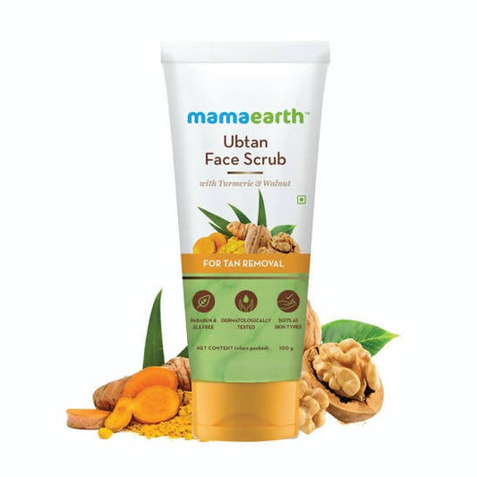 Mamaearth Ubtan Face Scrub with Turmeric & Walnut for Tan Removal - 100 gm