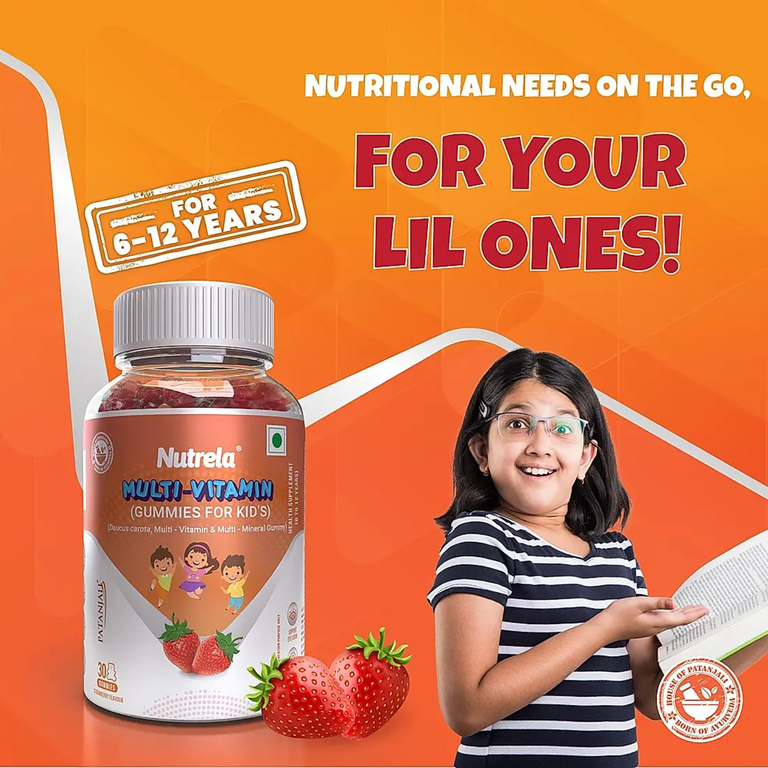 Patanjali Nutrela Multi- Vitamin Kids Gummies- Straberry Flavour - 75 gm