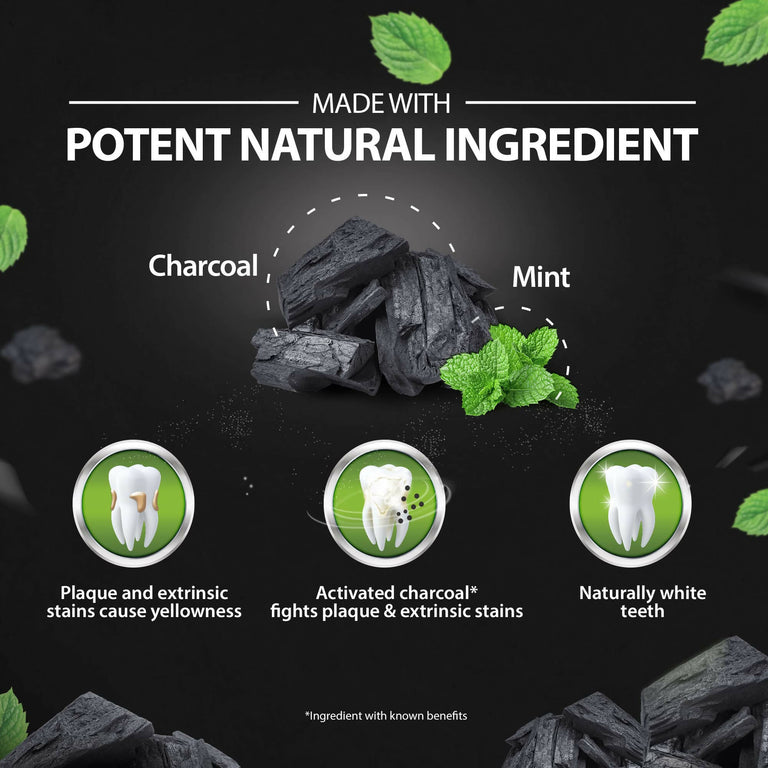 Dabur Herb'l Activated Charcoal & Mint Whitening Toothpaste - 120 gm