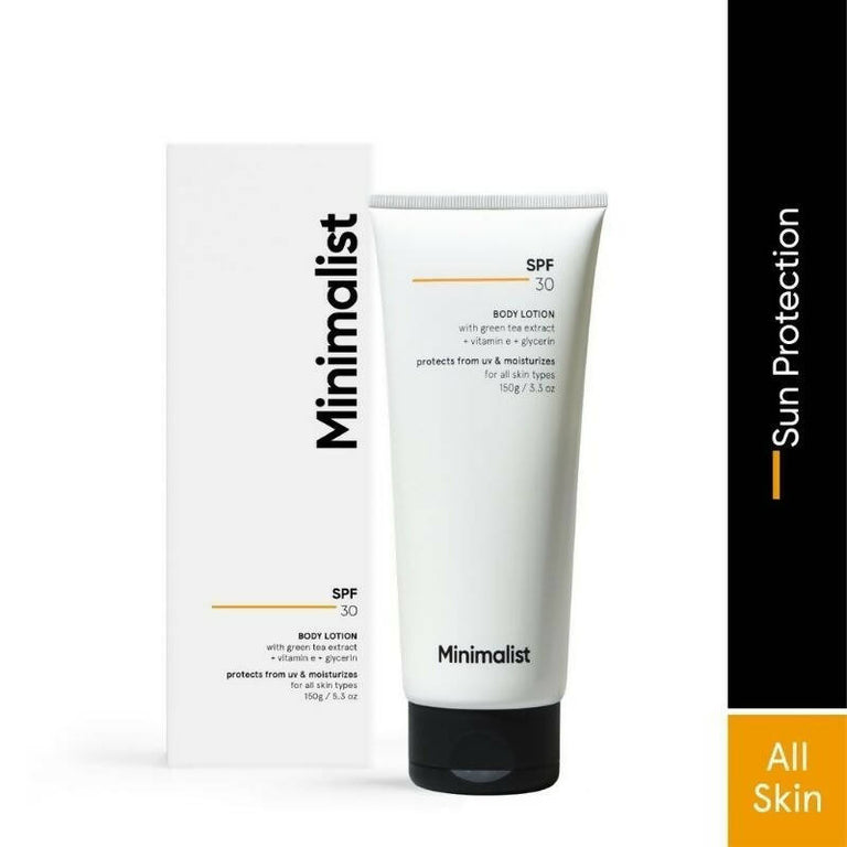 Minimalist SPF 30 Body Lotion With Vitamin E, Gylcerin & Green Tea Extract - 150 gm