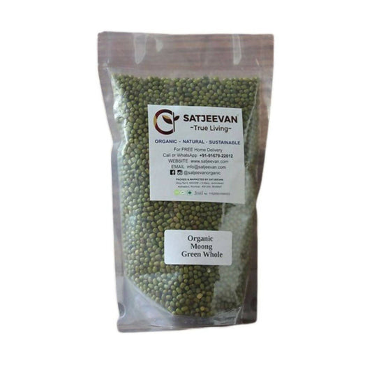 Satjeevan Organic Moong Green Whole - 500 gm