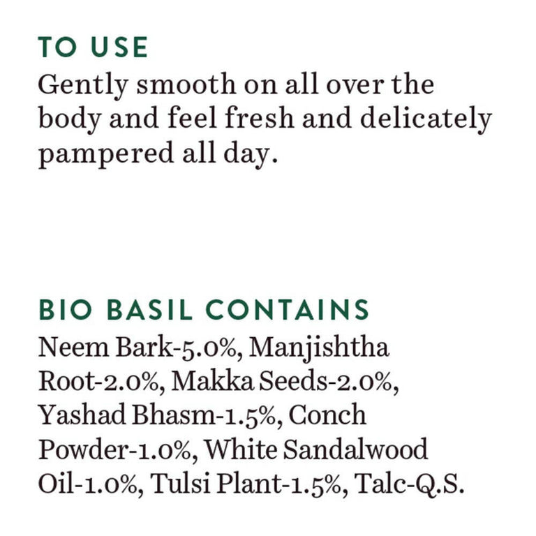 Biotique Basil & Sandalwood Refreshing Body Powder - 150 gm