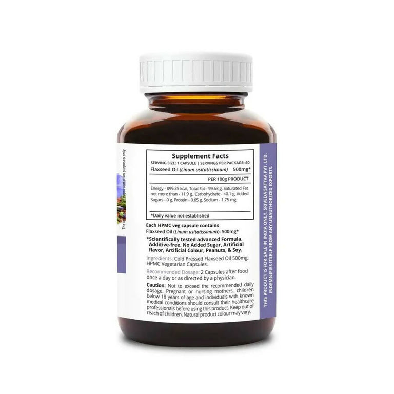 Sri Sri Tattva Supasupp Flaxseed Oil Capsules - 60 caps