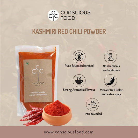 Conscious Food Kashmiri Red Chilli Powder - 100 gm
