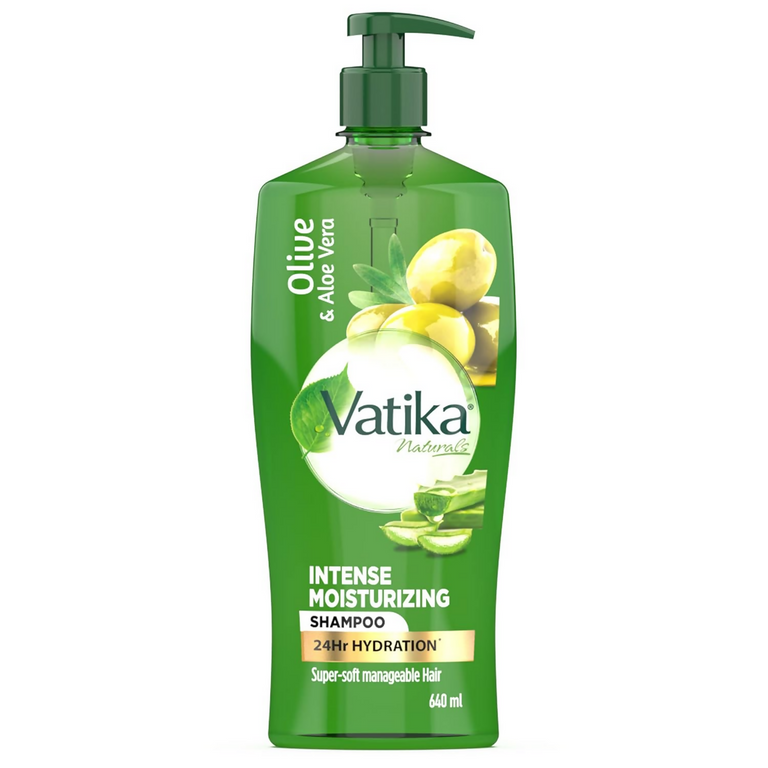 Dabur Vatika Naturals Olive & Aloe Vera Intense Moisturising Shampoo - 640 ml