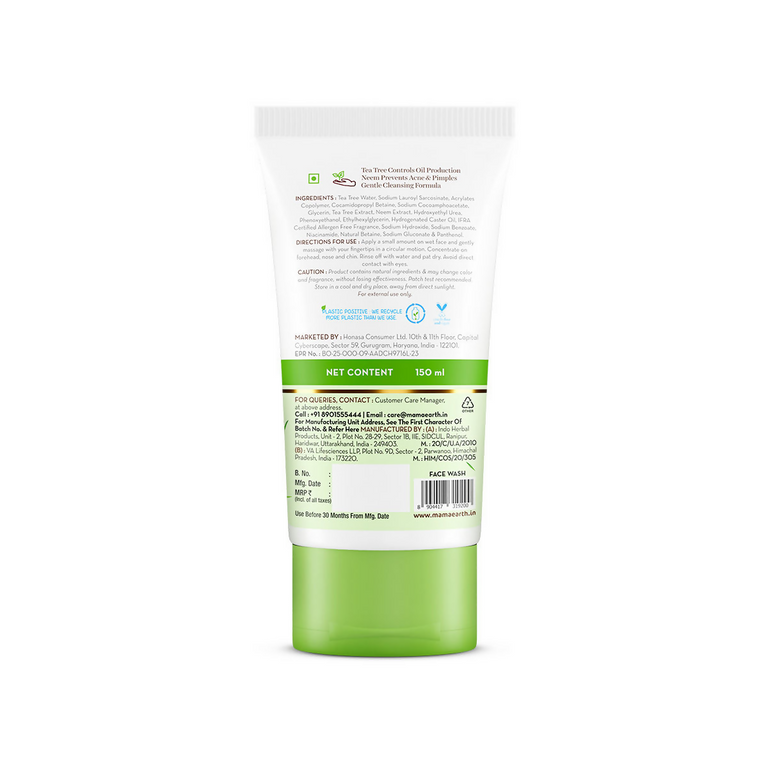 Mamaearth Tea Tree Oil Control Face Wash - 150 ml