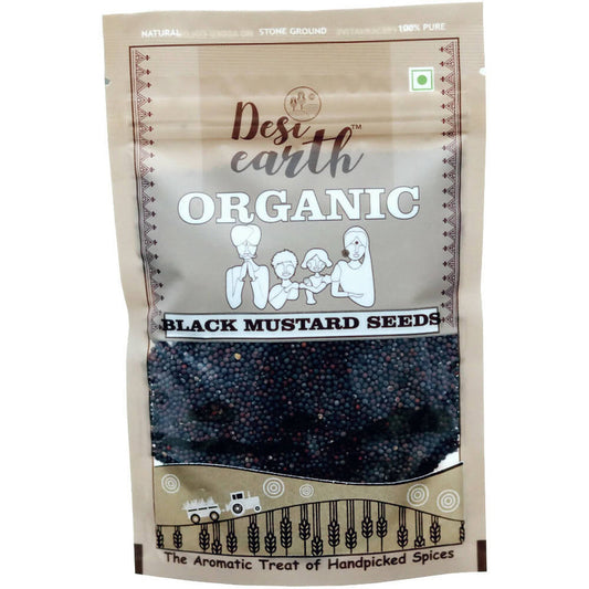 Desi Earth Organic Black Mustard Seeds - 100 gm