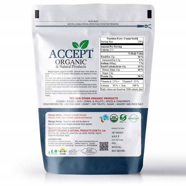 Accept Organic Cumin Seeds - 150 gm