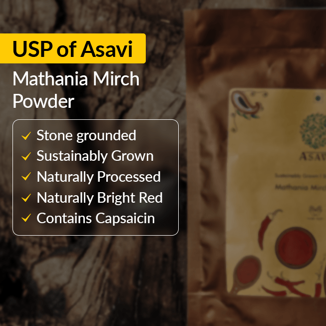 Asavi Stone Grounded Mathania Chilli Powder - 150 gm