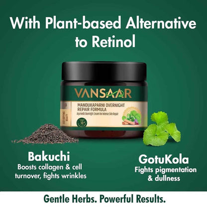 Vansaar Mandukaparni Overnight Repair Formula Cream - 50 gm