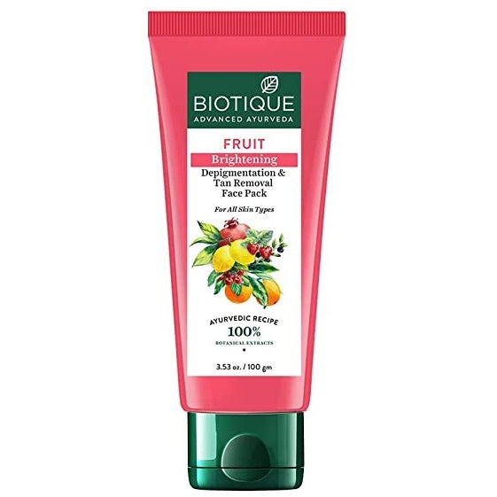 Biotique Advanced Ayurveda Fruit Brightening Depigmentation & Tan Removal Face Pack - 50 gm