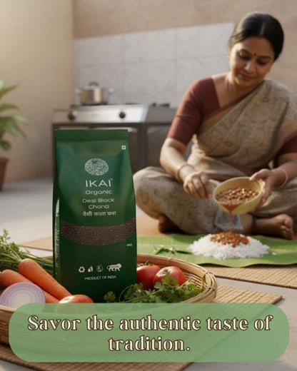 IKAI Organic Desi Black Chana (Bengal Gram) - 500 gm