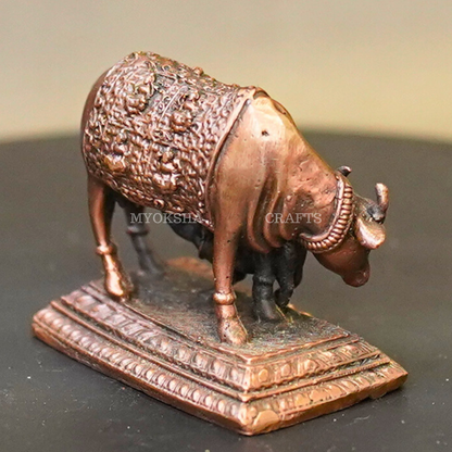 Copper Kamadhenu with Calf