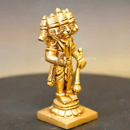 Brass Panchamukhi Hanuman Idol