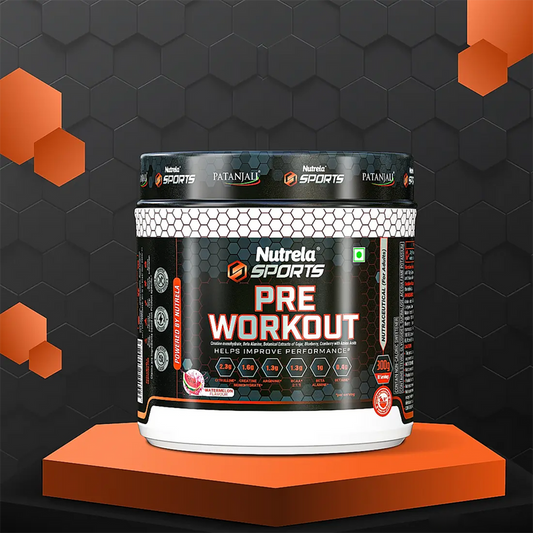 Patanjali Nutrela Sports Pre - Workout-(Watermelon) - 300 gm