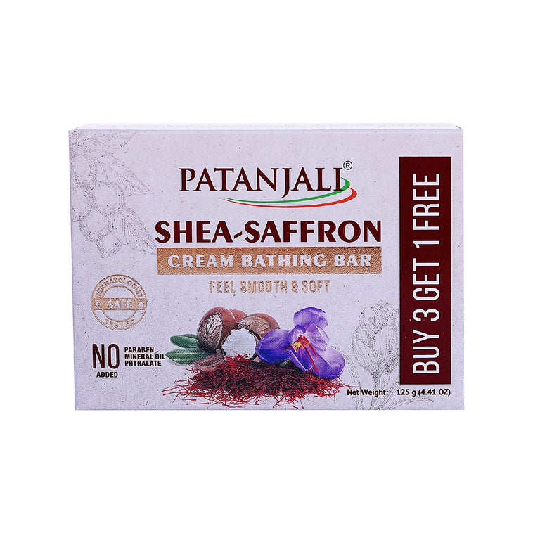 Patanjali Shea- Saffron Cream Bathing Bar 125g (B3 G1) - 375 gm