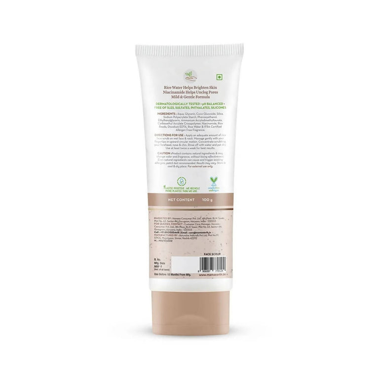 Mamaearth Rice Face Scrub With Rice Water & Niacinamide - 100 gm