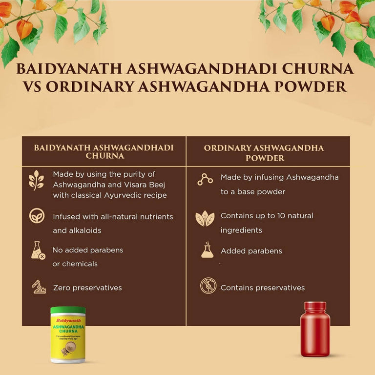 Baidyanath Ashwagandha Churna - Pack of 1 - 100 gm
