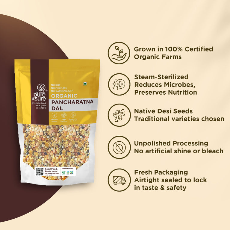 Pure & Sure Organic Pancharatna Dal - 500 gm