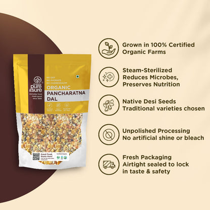 Pure & Sure Organic Pancharatna Dal - 500 gm