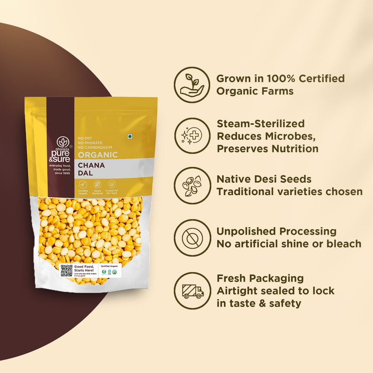 Pure & Sure Organic Chana Dal - 500 gm