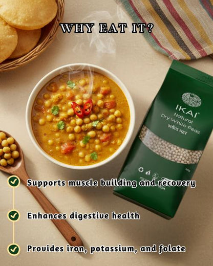 IKAI Natural Dry White Peas - 500 gm