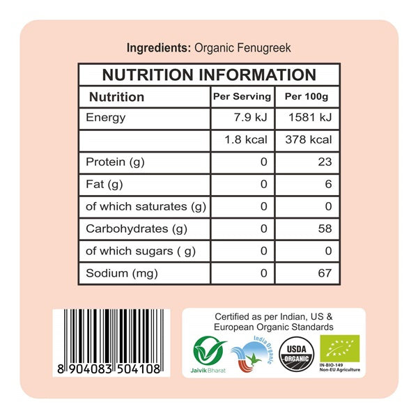 24 Mantra Organic Fenugreek Seeds - 100 gm