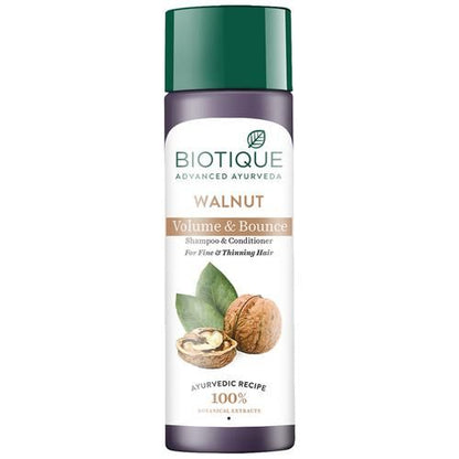 Biotique Advanced Ayurveda Bio Walnut Bark Volumizing Shampoo For Fine & Thinning Hair - 120 ml