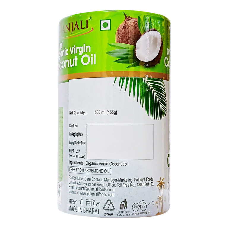 Patanjali Organic Virgin Coconut Oil Jar - 500 ml