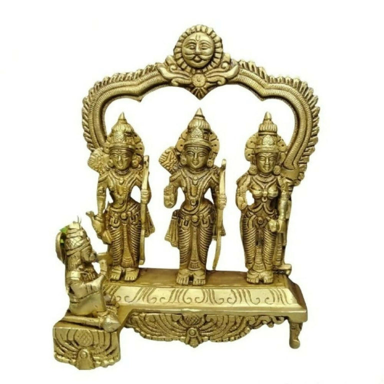 Tamas Brass Handcrafted Ram Darbar Shree Ram Ji Sita Laxman Hanuman Statue Idol - 2.3 kg