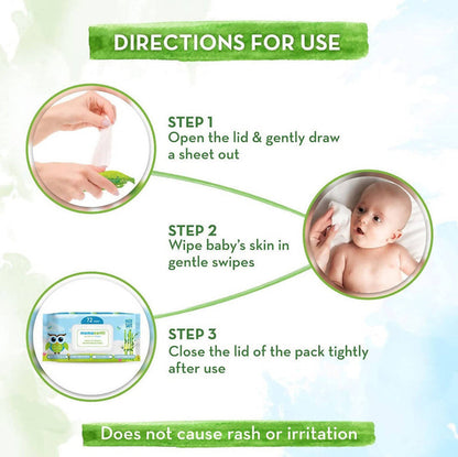 Mamaearth India's 1st Organic Bamboo Based Wipes - Pack of 1 - 72 Wipes
