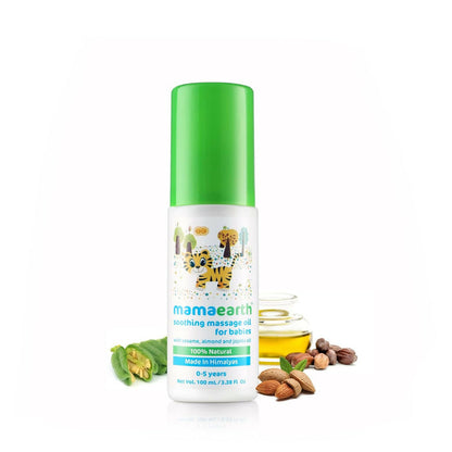 Mamaearth Soothing Massage Oil & Nourishing Hair Oil & Gentle Cleansing Shampoo for Babies - combo