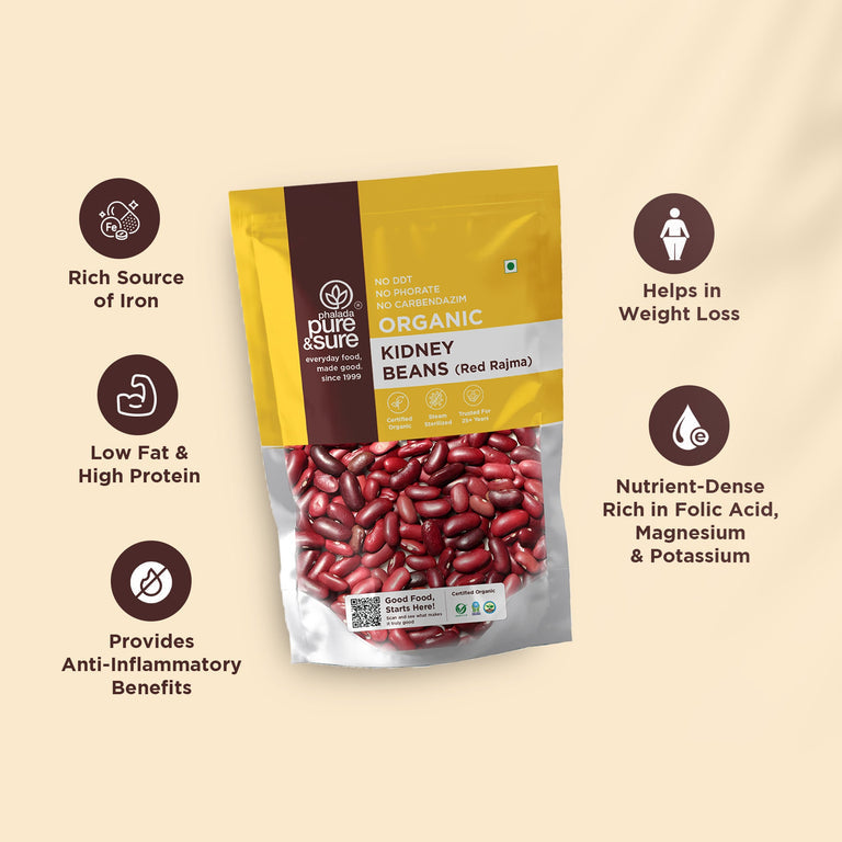 Pure & Sure Organic Kidney Beans / Rajma - 500 gm