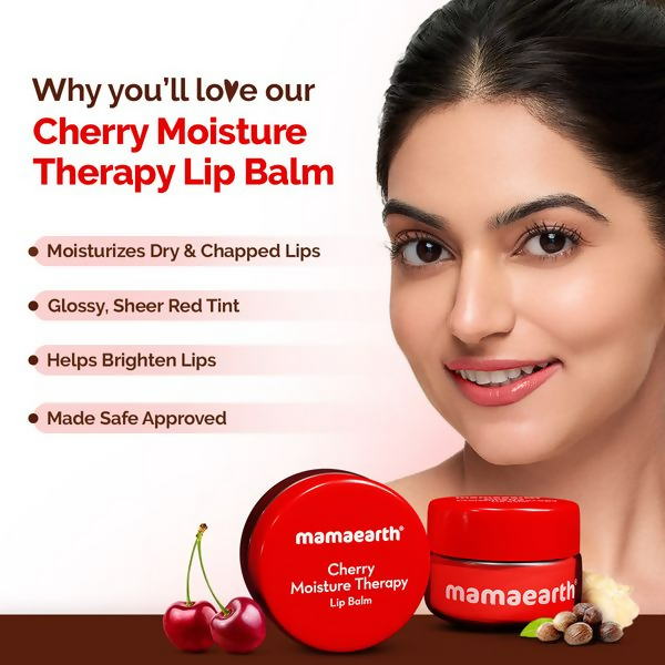 Mamaearth Cherry Moisture Therapy Lip Balm with Cherry & Vitamin E For Dry & Chapped Lips - 15 gm