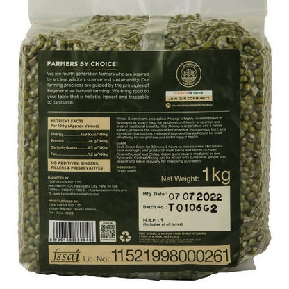 Two Brothers Organic Farms Whole Green Gram Moong - 1 kg