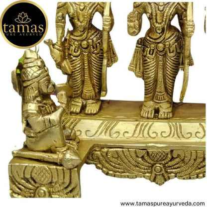 Tamas Brass Handcrafted Ram Darbar Shree Ram Ji Sita Laxman Hanuman Statue Idol - 2.3 kg