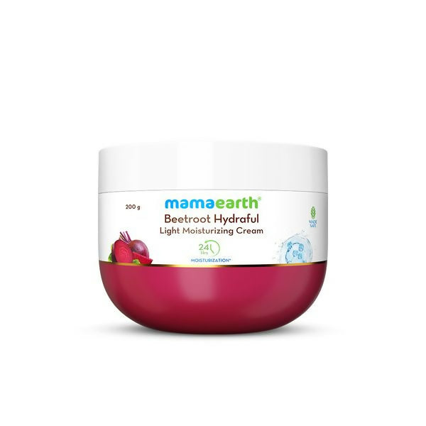 Mamaearth Beetroot Hydraful Light Moisturizing Cream with Beetroot & Hyaluronic Acid For Hydrated Pink Glow - 200 gm