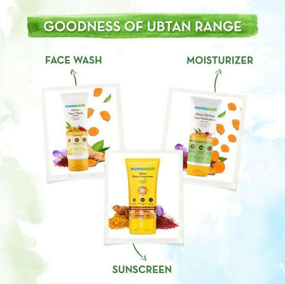 Mamaearth Ubtan Detan Sunscreen With Turmeric & Saffron For Sun Protection - 50 gm