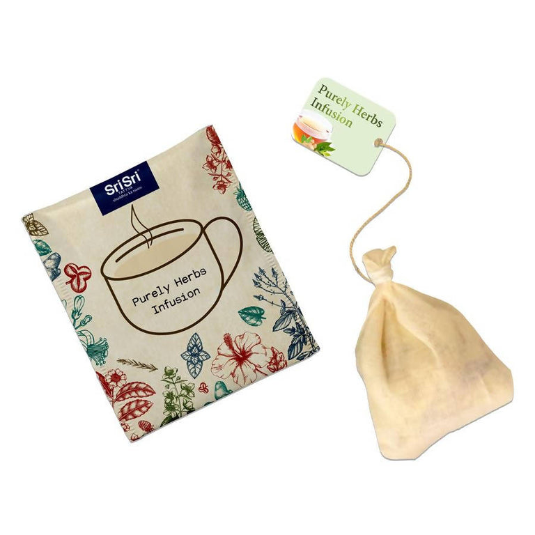Sri Sri Tattva Infusion Cotton Muslin Bag - Hibiscus - 20 Bags