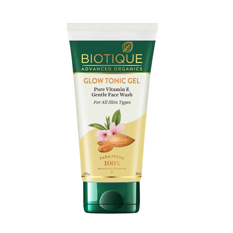Biotique Advanced Organics Glow Tonic Gel Pure Vitamin E Gentle Face Wash - 150 ml