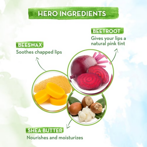 Mamaearth Beetroot Tinted 100% Natural Lip Balm-Natural Pink - 2 gm