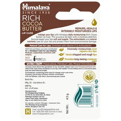 Himalaya Herbals Rich Cocoa Butter Lip Care - 4.5 gm