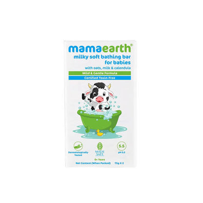 Mamaearth Milky Soft Bathing Bar for Babies - Pack of 2 - 75 gm