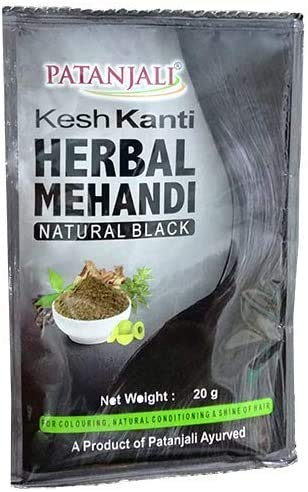 Patanjali Kesh Kanti Herbal Mehndi (Natural Black) - 20 gm - Pack of 5