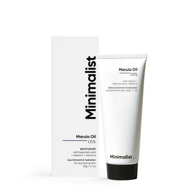 Minimalist 5% Marula Oil Moisturizer With Hyaluronic Acid & Vitamin F & E - 50 gm