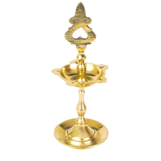 Spillbox Gold Toned Small Kuthu Vilakku Lakshmi Diya Pooja Essentials