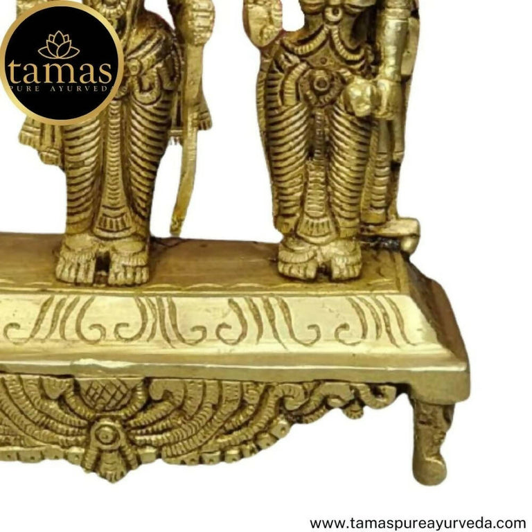 Tamas Brass Handcrafted Ram Darbar Shree Ram Ji Sita Laxman Hanuman Statue Idol - 2.3 kg