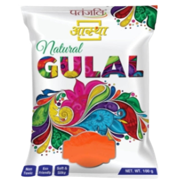 Patanjali Aastha Gulal - Red - 100 Gm