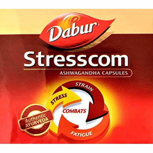 Dabur Stresscom Ashwagandha 12 Strips X 10 Capsules - Pack of 1