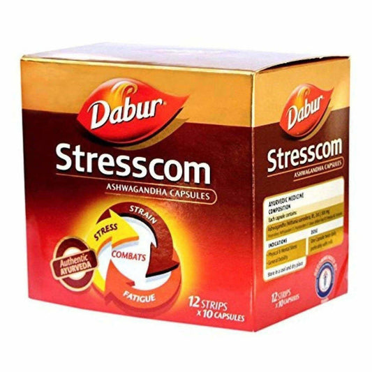 Dabur Stresscom Ashwagandha 12 Strips X 10 Capsules - Pack of 1